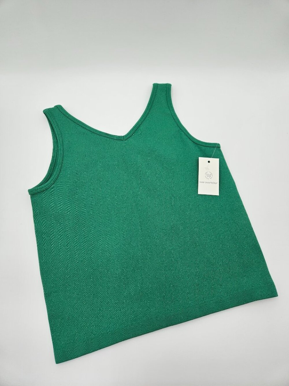 NWT We Wander Girls Seamless Rib Tank Top | Green | Size XL